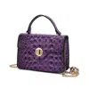 Mkf Collection By Mia K Mae Mini Crossbody Stylish, Functional, Vegan Leather Handbag In Purple