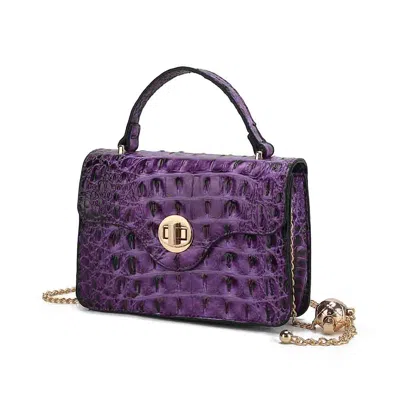 Mkf Collection By Mia K Mae Mini Crossbody Stylish, Functional, Vegan Leather Handbag In Purple
