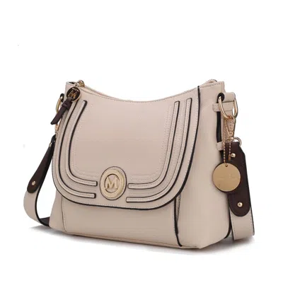 Mkf Collection By Mia K Maggie Vegan Leather Crossbody Handbag In Beige