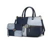 Mkf Collection By Mia K Maji Vegan Leather Women's Satchel Bag With Wristlet In Blue