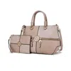Mkf Collection By Mia K Maji Vegan Leather Women's Satchel Bag With Wristlet In Grey