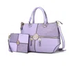 Mkf Collection By Mia K Maji Vegan Leather Women's Satchel Bag With Wristlet In Purple