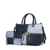 Mkf Collection By Mia K Maji Vegan Leather Women's Satchel With Wristlet In Blue