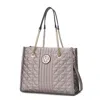 Mkf Collection By Mia K Makenna Vegan Leather Women's Shoulder Handbag In Silver