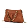 Mkf Collection By Mia K Marvila Minimalist Vegan Leather Chain Ruched Shoulder Bag In Multi