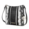 Mkf Collection By Mia K Meline Faux Crocodile And Snake Embossed Vegan Leather Women's Shoulder Handbag In Black