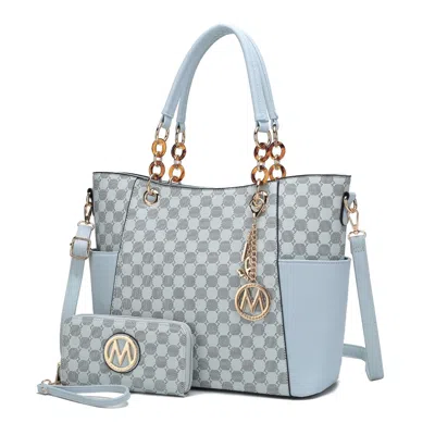 Mkf Collection By Mia K Merlina 2 Pcs Women Tote Handbag With Wallet In Blue
