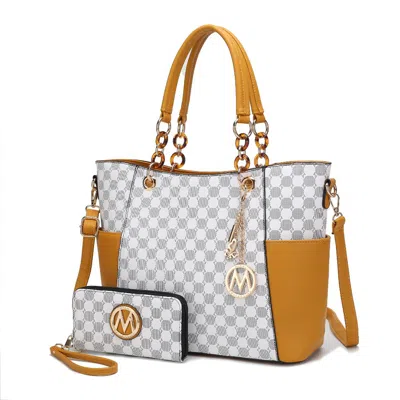 Mkf Collection By Mia K Merlina 2 Pcs Women Tote Handbag With Wallet In Yellow