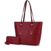 Mkf Collection By Mia K Mina Vegan Leather Women's Tote And Wristlet Wallet In Red