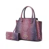 Mkf Collection By Mia K Miriam Croc-embossed Tote Bag Elegant Vegan Leather Structured In Pink