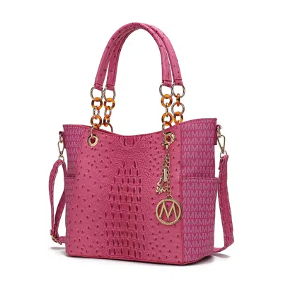 Mkf Collection By Mia K Miriam Signature Vegan Leather Tote Handbag In Pink