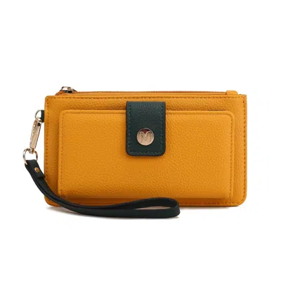 Mkf Collection By Mia K Mkf Collection Olympe Vegan Leather Women's Wristlet Wallet By Mia K In Orange