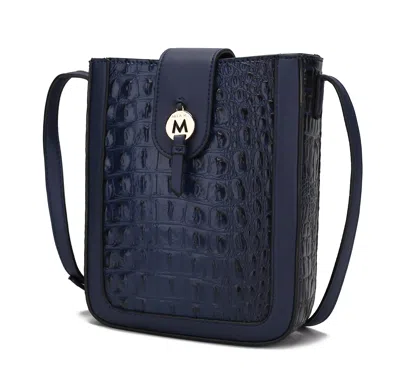 Mkf Collection By Mia K Molly Croco Crossbody Handbag For Women In Blue