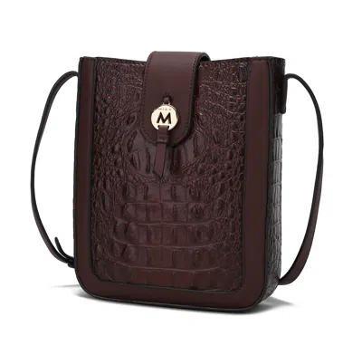 Mkf Collection By Mia K Molly Croco Crossbody Handbag For Women In Brown