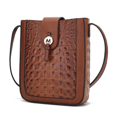 Mkf Collection By Mia K Molly Croco Crossbody Handbag For Women In Brown