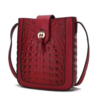 Mkf Collection By Mia K Molly Croco Crossbody Handbag For Women In Red