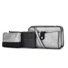 Mkf Collection By Mia K Muriel Vegan Leather Women's Crossbody Bag With Card Holder And Small Pouch 3 Pieces In Silver