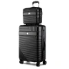 Mkf Collection By Mia K Mykonos Luggage Set With A Carry-on And Cosmetic Case In Black