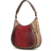Mkf Collection By Mia K Naira Vegan Crocodile Leather Woman Hobo Shoulder Handbag By Mia K In Red