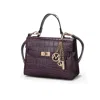Mkf Collection By Mia K Naomi Vegan Crocodile Leather Women's Satchel By Mia K In Purple