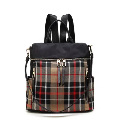 Mkf Collection By Mia K Nishi Nylon Plaid Backpack For Women's In Brown
