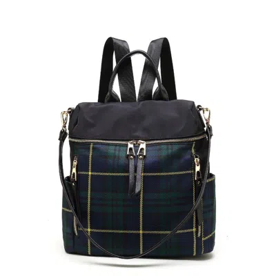 Mkf Collection By Mia K Nishi Nylon Plaid Backpack For Women's In Green