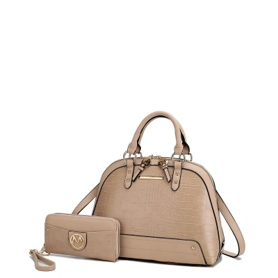 Mkf Collection By Mia K Nora Premium Croco Satchel Handbag By Mia K. In Brown