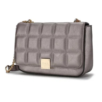 Mkf Collection By Mia K Nyra Quilted Vegan Leather Women's Shoulder Bag In Silver