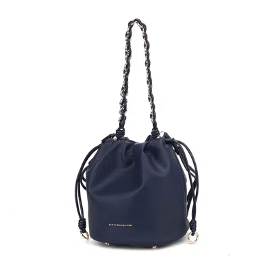 Mkf Collection By Mia K Paityn Women's Bucket Bag Vegan Leather Shoulder Bag Handbag Purse By Mia K In Blue
