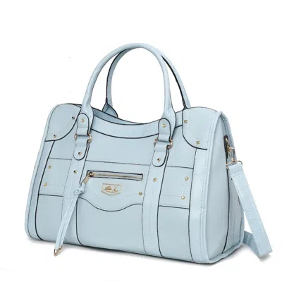 Mkf Collection By Mia K Patricia Vegan Leather Women's Duffle Handbag In Blue