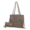 Mkf Collection By Mia K Pauline Tote Bag With Wallet By Mia K In Grey
