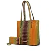 Mkf Collection By Mia K Piper Gradient Tote Bag With Matching Wallet In Multi