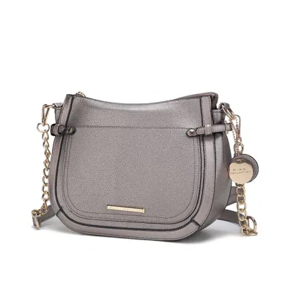Mkf Collection By Mia K Raelynn Vegan Leather Women's Shoulder Bag In Silver
