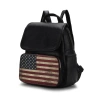 Mkf Collection By Mia K Regina Printed Flag Vegan Leather Women's Backpack In Black