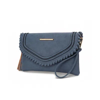 Mkf Collection By Mia K Remi Crossbody Shoulder Bag Vegan Leather Women Purse By Mia K In Blue