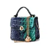 Mkf Collection By Mia K River Gradient Rainbow Faux Crocodile-embossed Vegan Leather Women's Mini Crossbody Bag By Mia K In Blue