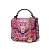 Mkf Collection By Mia K River Gradient Rainbow Faux Crocodile-embossed Vegan Leather Women's Mini Crossbody Bag By Mia K In Purple