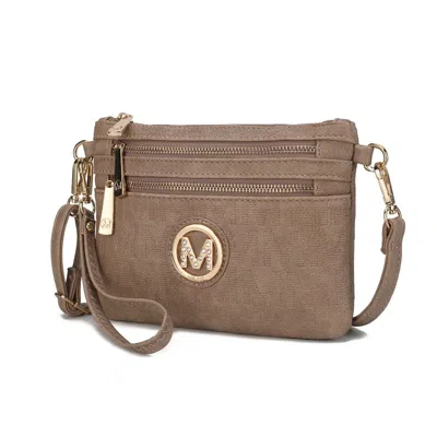 Mkf Collection By Mia K Roonie Milan "m" Signature Crossbody Wristlet In Beige