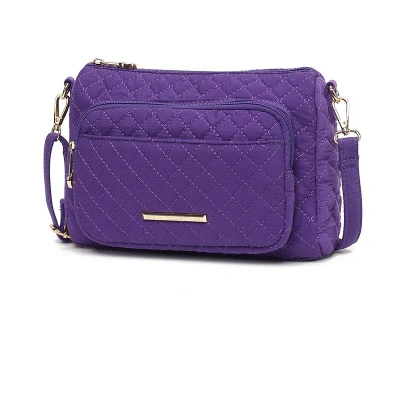 Mkf Collection By Mia K Rosalie Solid Quilted Cotton Women's Shoulder Bag By Mia K In Purple