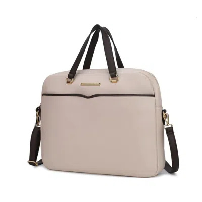 Mkf Collection By Mia K Rose Shoulder Briefcase Laptop Case In Beige
