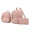 Mkf Collection By Mia K Roxane Vegan Leather Women's Backpack With Mini Backpack And Wristlet Pouch- 3 Pieces In Gold