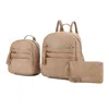 Mkf Collection By Mia K Roxane Vegan Leather Women's Backpack With Mini Backpack And Wristlet Pouch- 3 Pieces In Multi