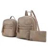 Mkf Collection By Mia K Roxane Vegan Leather Women's Backpack With Mini Backpack And Wristlet Pouch- 3 Pieces In White