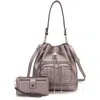 Mkf Collection By Mia K Ryder Vegan Leather Women's Shoulder Bag With Wallet - 2 Pieces In Purple