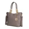Mkf Collection By Mia K Rylee Vegan Leather Tote Handbag In Silver