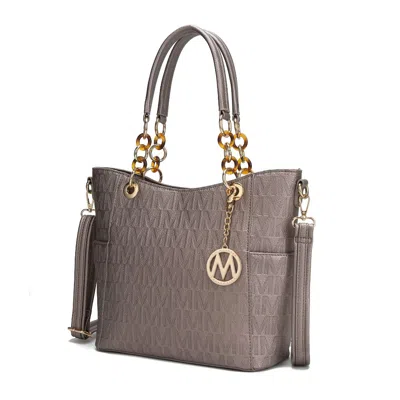 Mkf Collection By Mia K Rylee Vegan Leather Tote Handbag In Silver