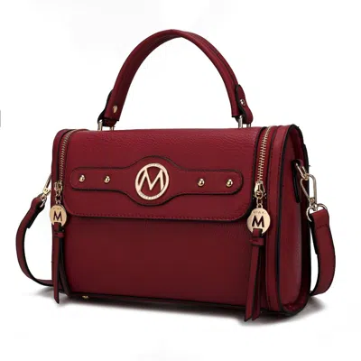 Mkf Collection By Mia K Sabrina Shoulder Vegan Leather Women's Handbag In Burgundy