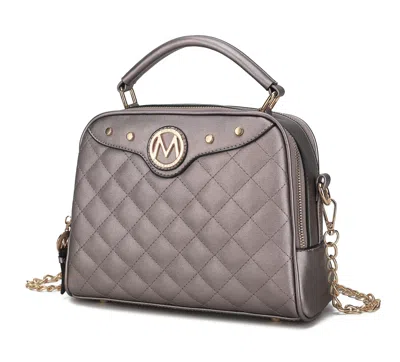 Mkf Collection By Mia K Samira Vegan Leather Satchel Handbag In Silver