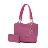 Mkf Collection By Mia K Savannah M Logo Printed Vegan Leather Women's Tote And Wristlet Wallet - 2 Pieces In Pink