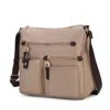Mkf Collection By Mia K Serena Color-block Nylon Women's Shoulder Bag In Beige